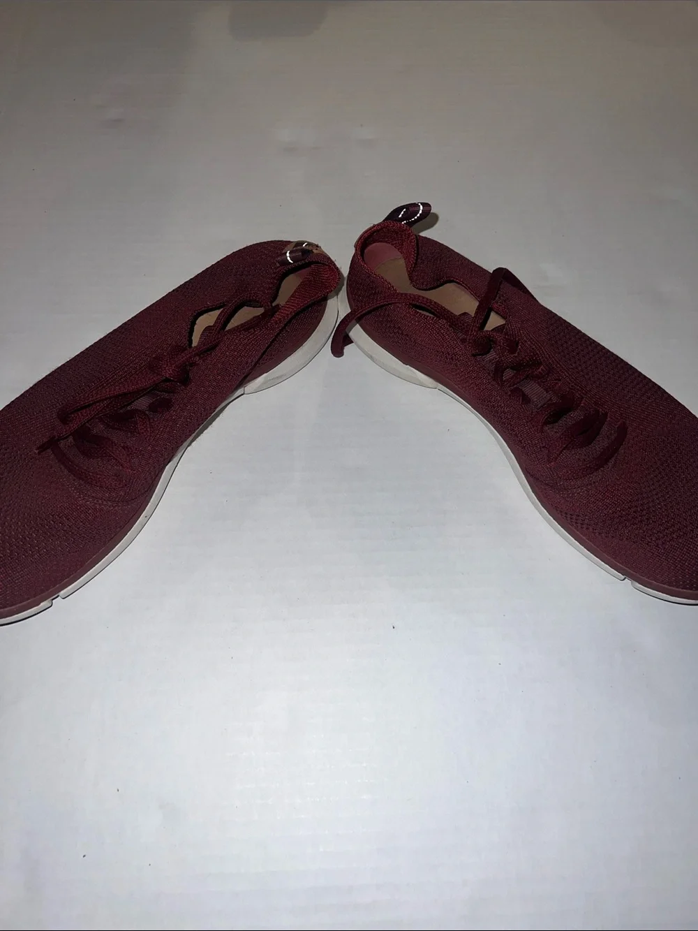Clarks Knit Lace-Up Athletic Sneakers - White, Burgundy, Black, Navy